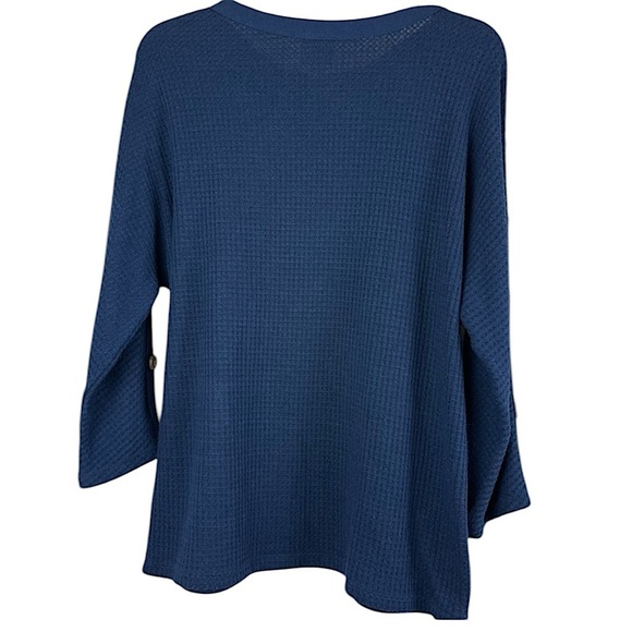 St. John's Bay waffle weave long sleeve pullover top Size M - Picture 2 of 8